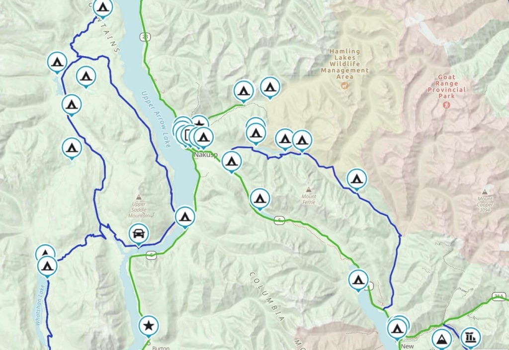 Nakusp BC is a destination hub for cruiser ADV and dual sport motorcycle adventures to ride paved and gravel routes.