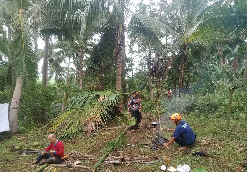 A picture of a jungle survival camp in the Philippines.