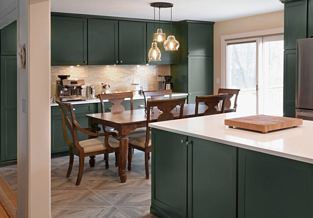 CUSTOM KITCHEN WITH A MATCHING COFFEE BAR