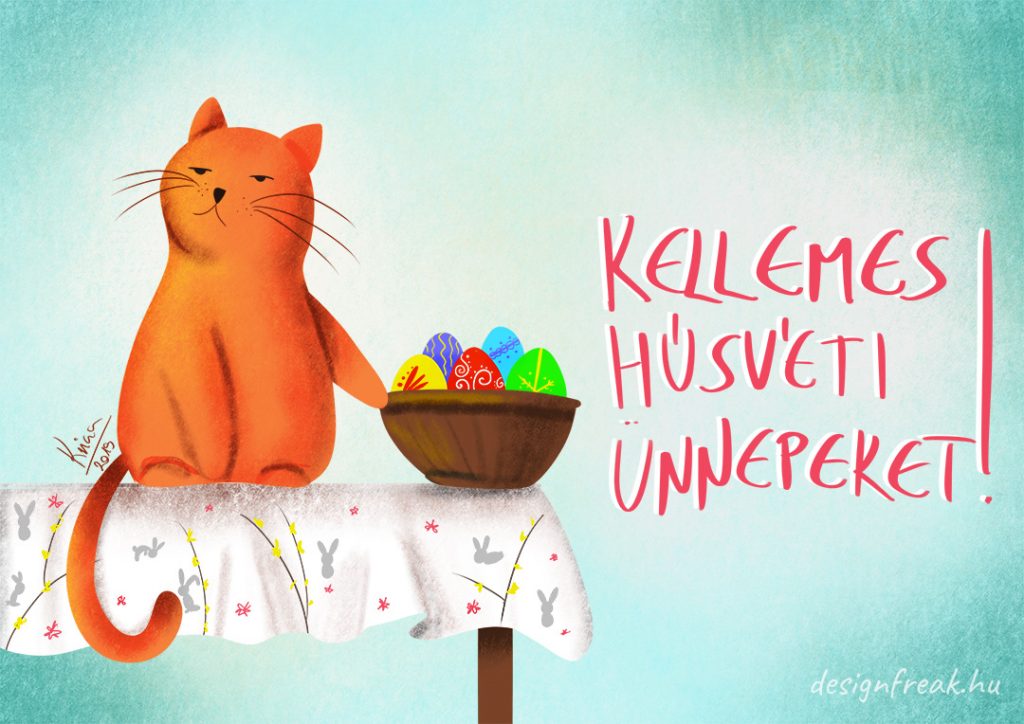 húsvéti vicces grumpy cat képeslap