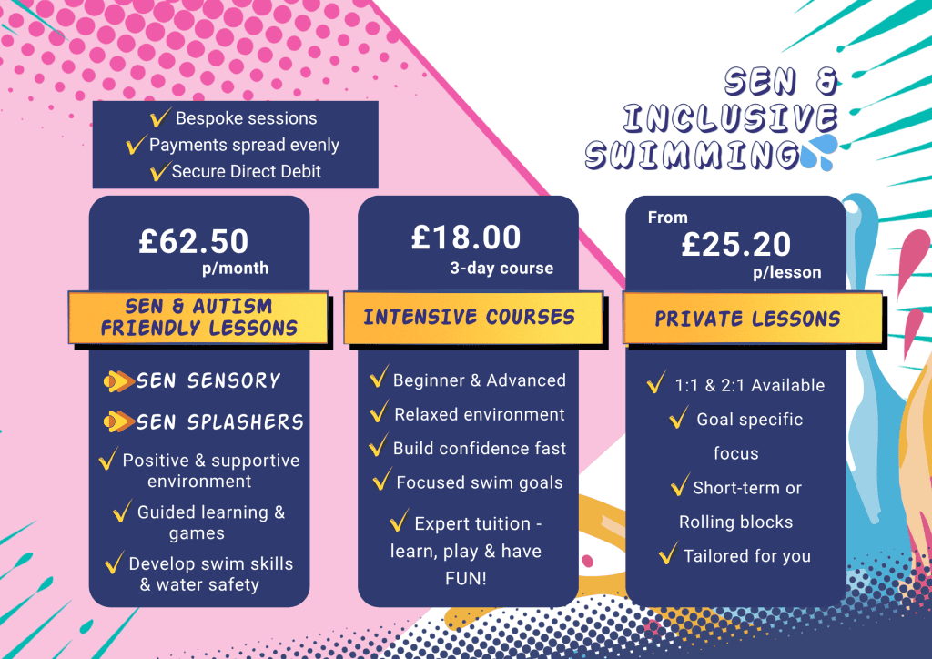 Specialist swimming lessons Bath and Radstock for children adults and SEN swimmers