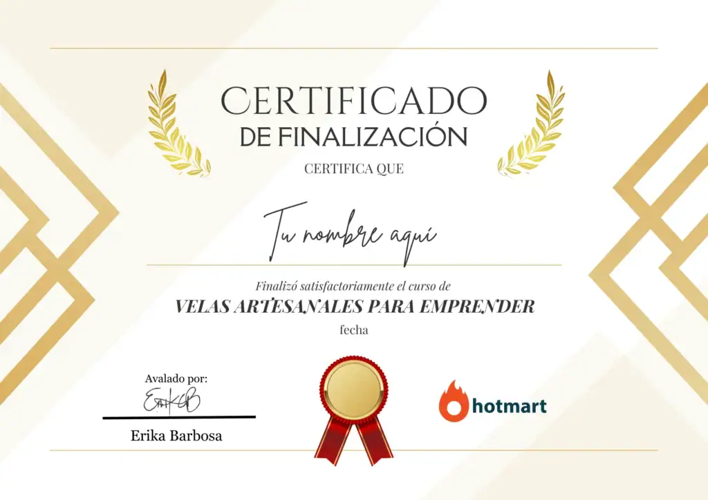 certificado de finalización velas artesanales para emprender