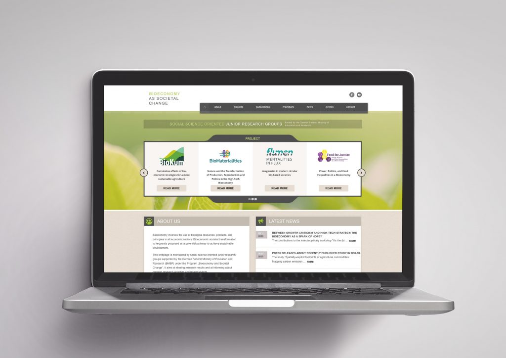 Referenz Bioeconomy as societal Change Webdesign