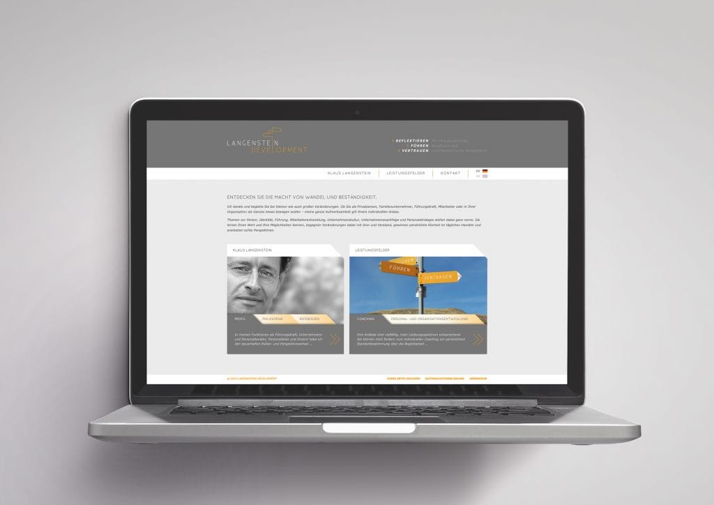 Webdesign für Kunden "Langenstein Development"