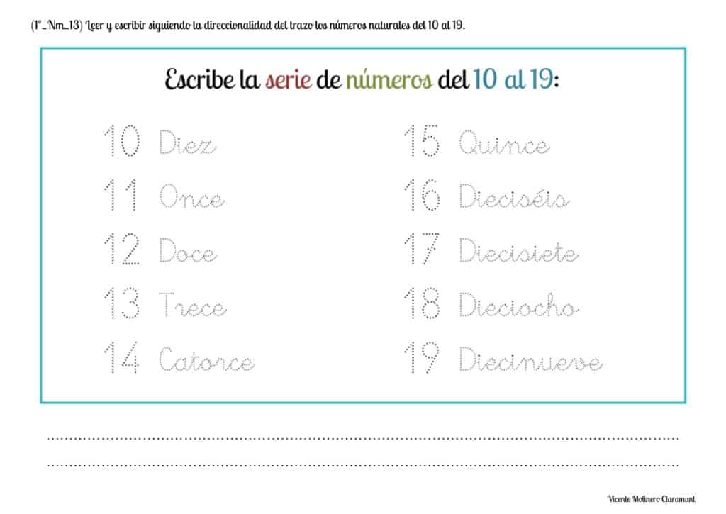 📚 Números del 10 al 20 📚 1º Educación Primaria