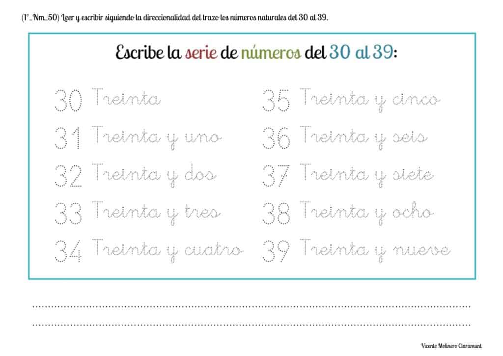 📚 Números del 30 al 40 📚 1º Educación Primaria