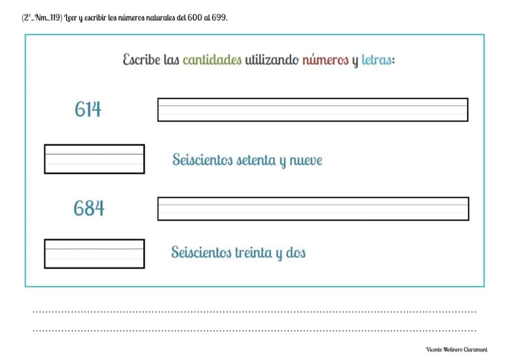 📚 Números del 600 al 700 📚 2º Educación Primaria