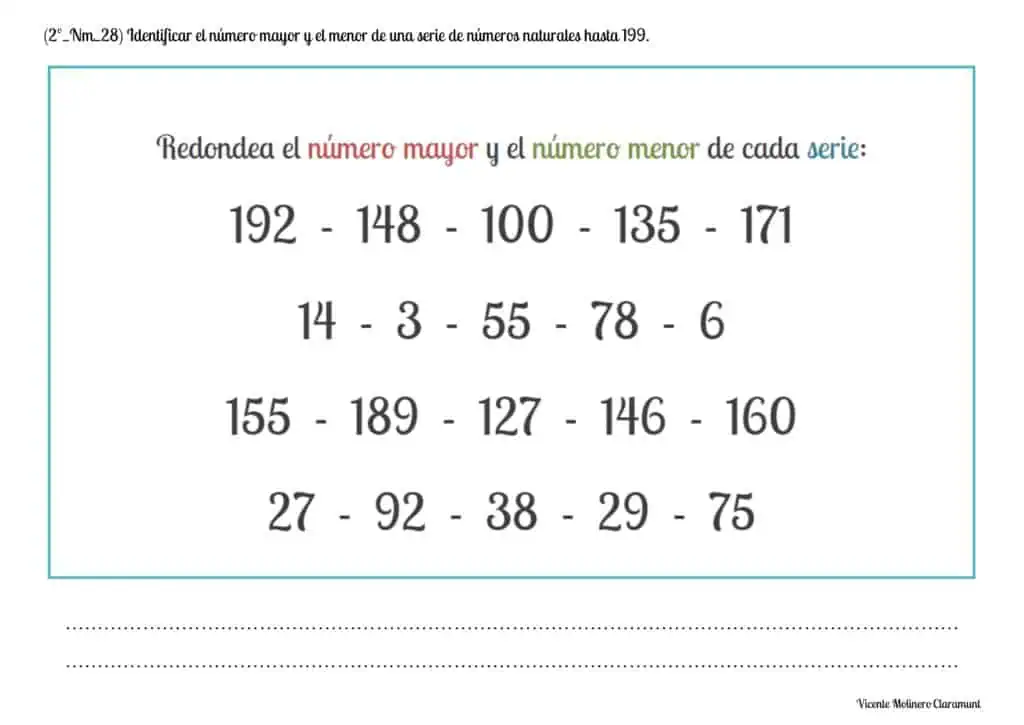 Actividades Para Completar Numeros Del 100 Al 200