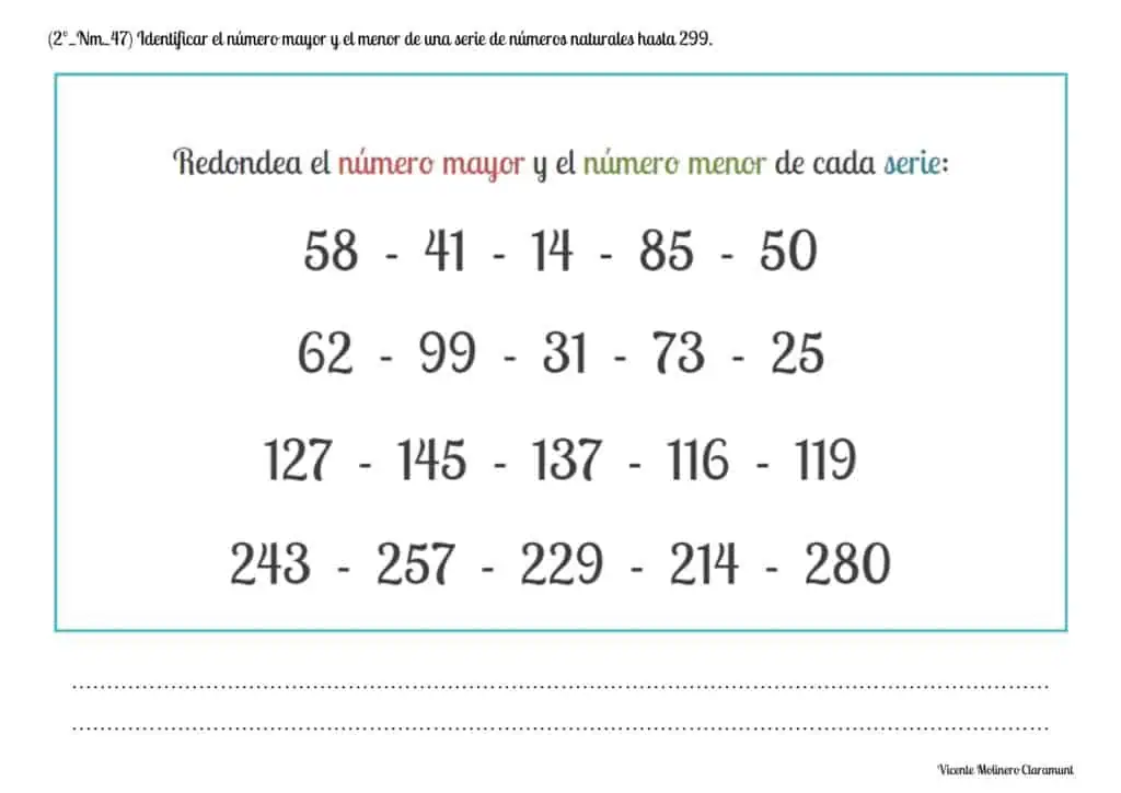 📚 Números del 200 al 300 📚 2º Educación Primaria
