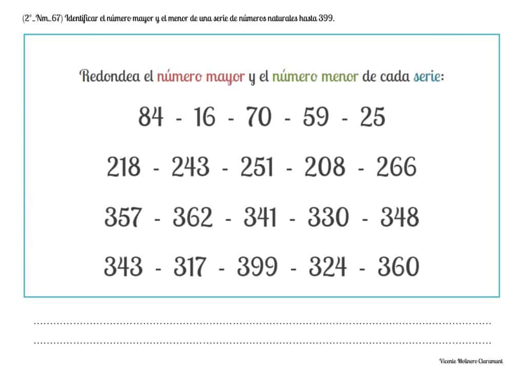 📚 Números del 300 al 400 📚 2º Educación Primaria