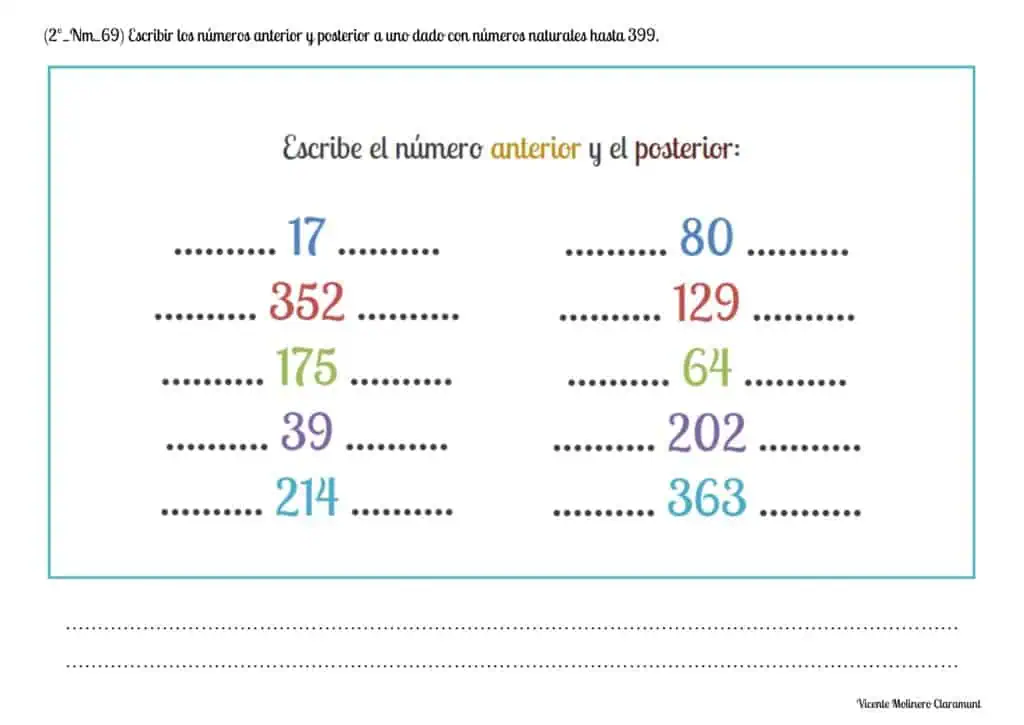 📚 Números del 300 al 400 📚 2º Educación Primaria