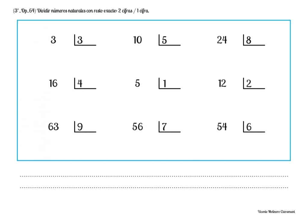 ejercicios de divisiones faciles 3er grado