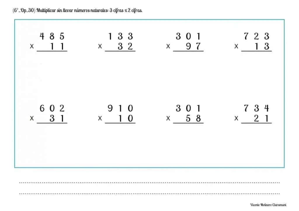 📚 Multiplicar por 2 Cifras 📚 5º Educación Primaria