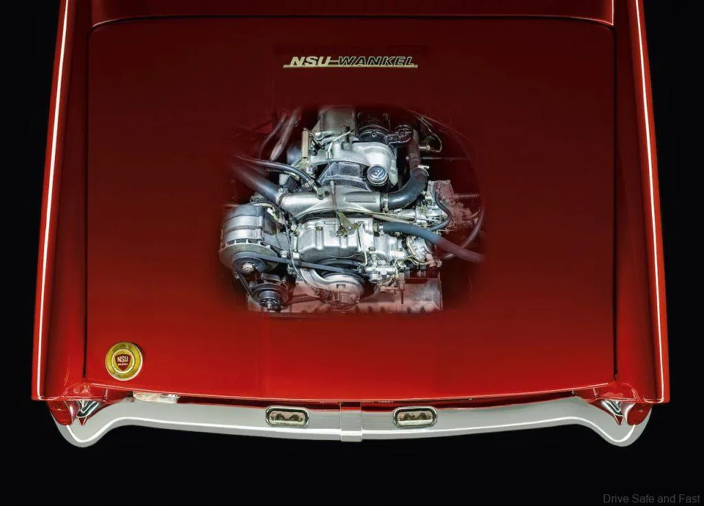 The Wankel engine in the world’s first mass-produced automobile, the NSU/Wankel Spider.