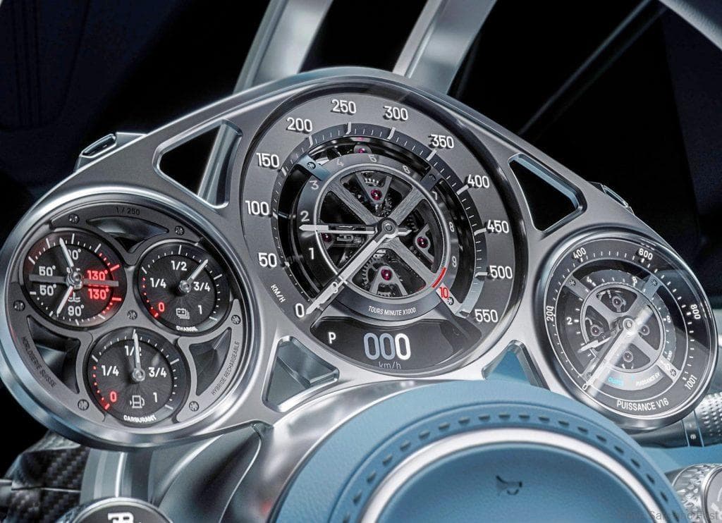 Bugatti Tourbillon instrument cluster up close