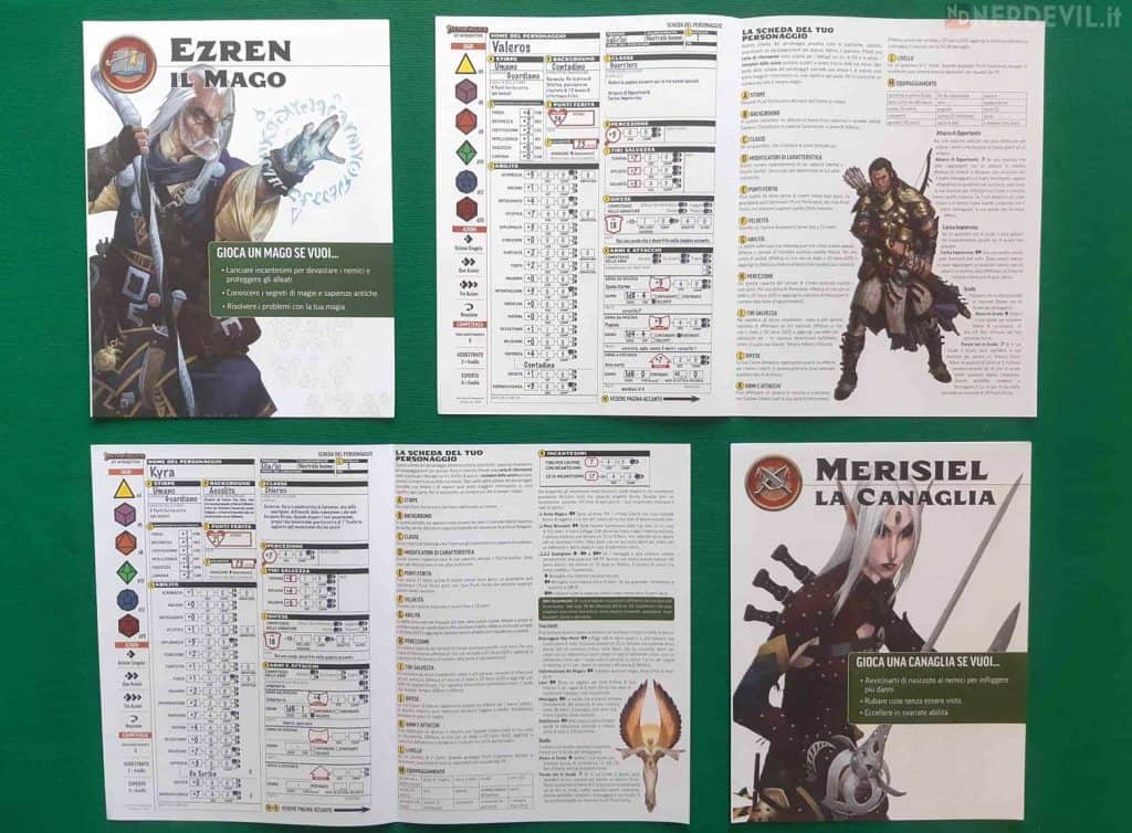 pathfinder 2 set introduttivo schede