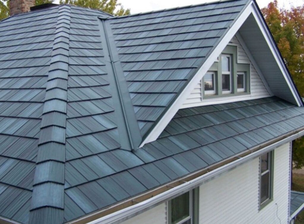 Close up front view of composite roof.