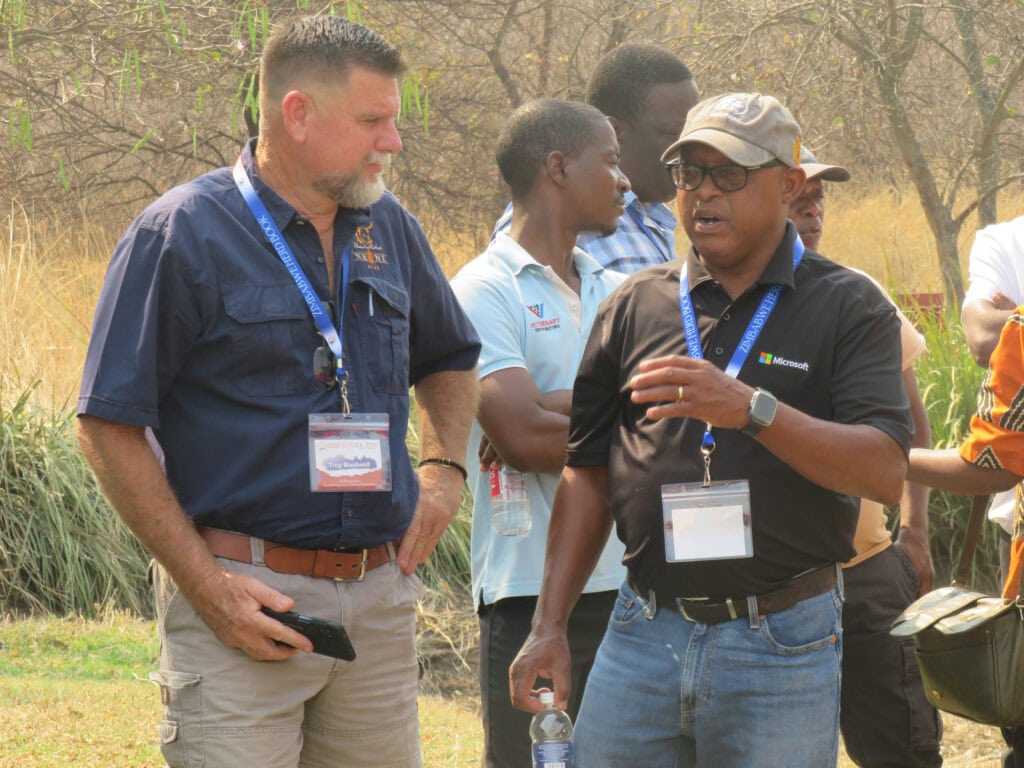 ZBPS chairman George Chiunda with Nkone breeder Troy Maidwell