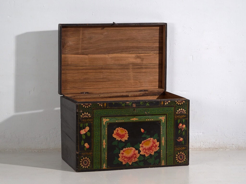 Baúl de ópera original con tonalidades verdes (China, c.1900) #32