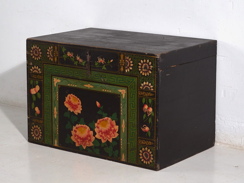 Baúl de ópera original con tonalidades verdes (China, c.1900) #32