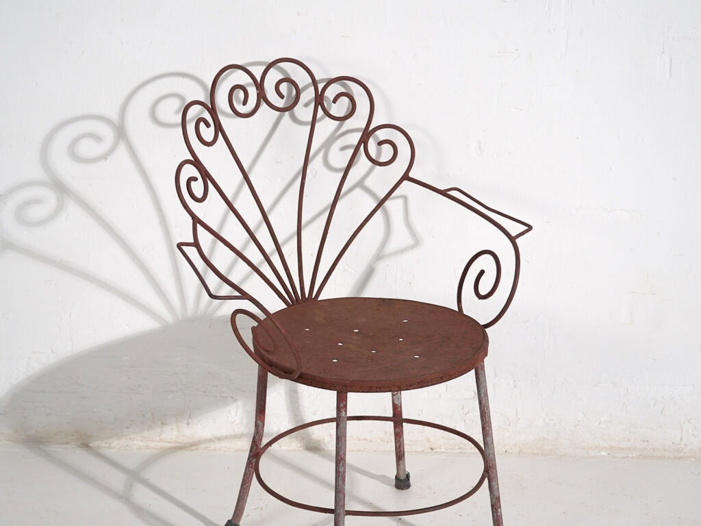 Silla de hierro vintage para jardín (c.1950)