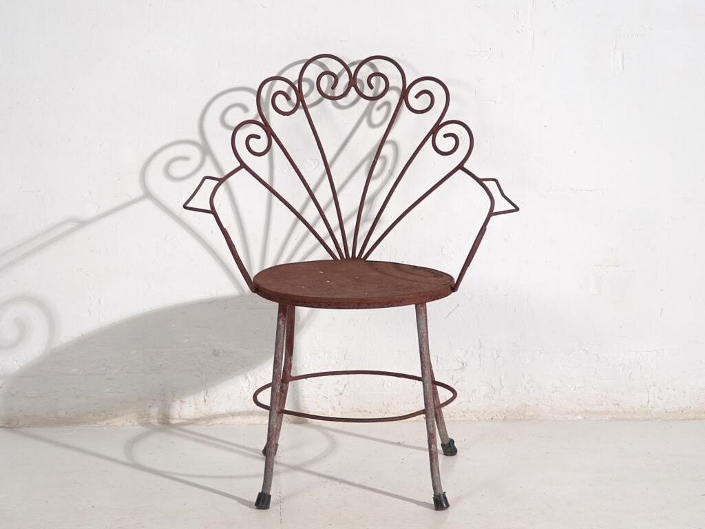 Silla de hierro vintage para jardín (c.1950)