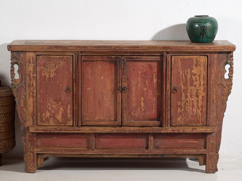 Ancien buffet rouge de la dynastie Qing (vers 1900) #12
