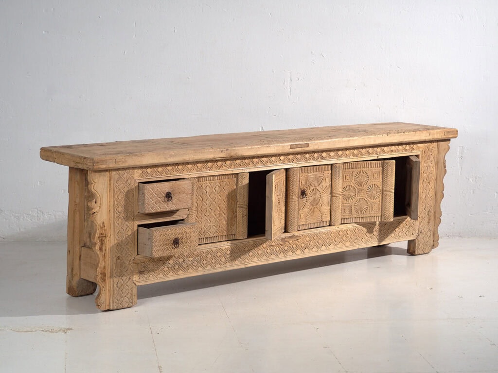 Antiguo mueble TV tallado a mano (c.1900) #53