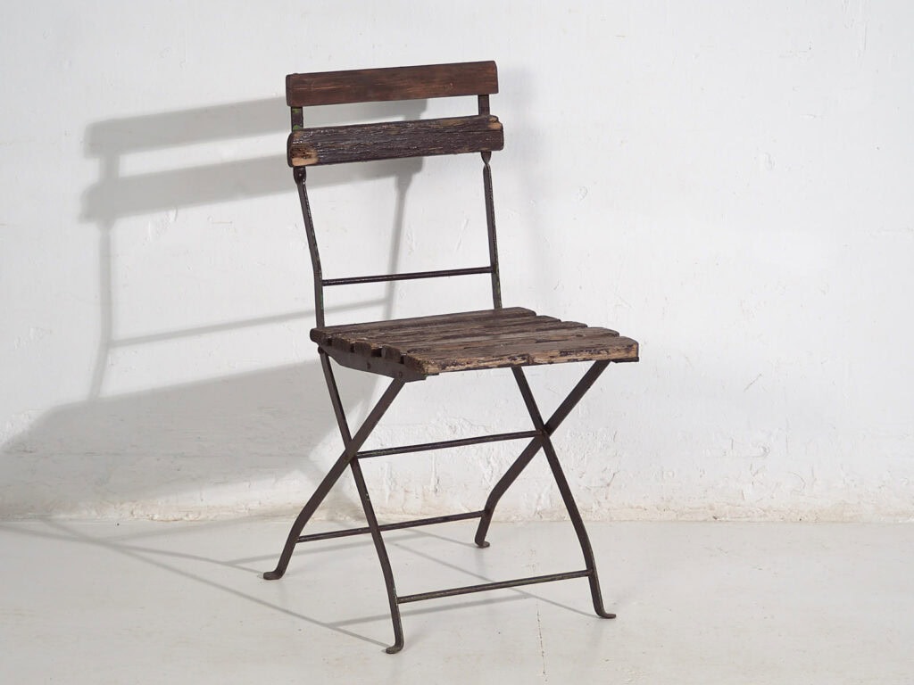 Sillas plegables de jardín antiguas (c.1920). Conjunto de 4 piezas #34