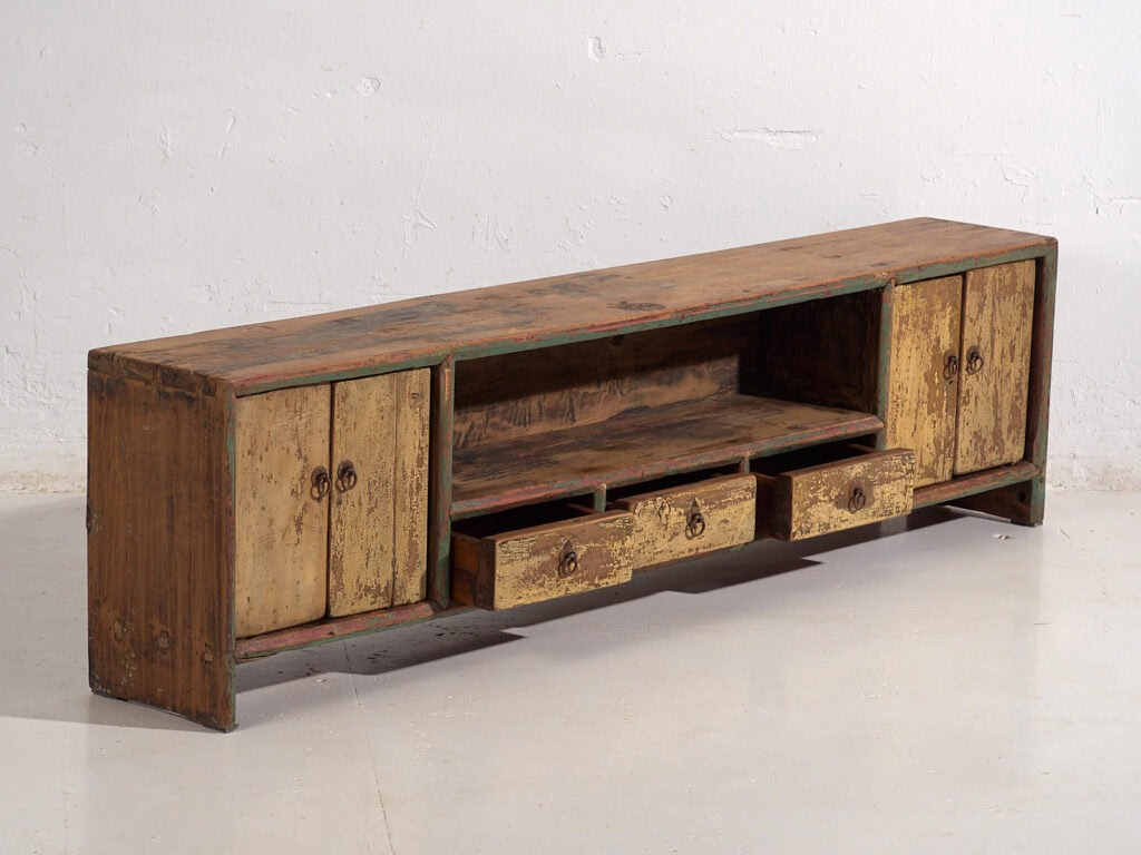 Meuble de télévision ancien de style wabi sabi (c.1900) #35