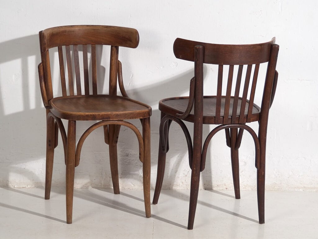 Antique Viennese style bistro chairs (c.1920). Set of 4 pieces #1
