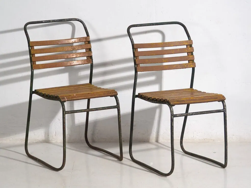 Sillas de jardín antiguas (c.1920). Conjunto de 2 piezas #31