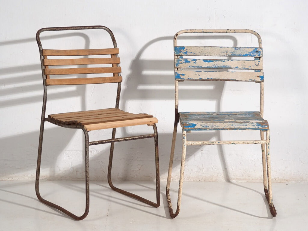 Sillas de exterior antiguas (c.1920). Conjunto de 4 piezas #34