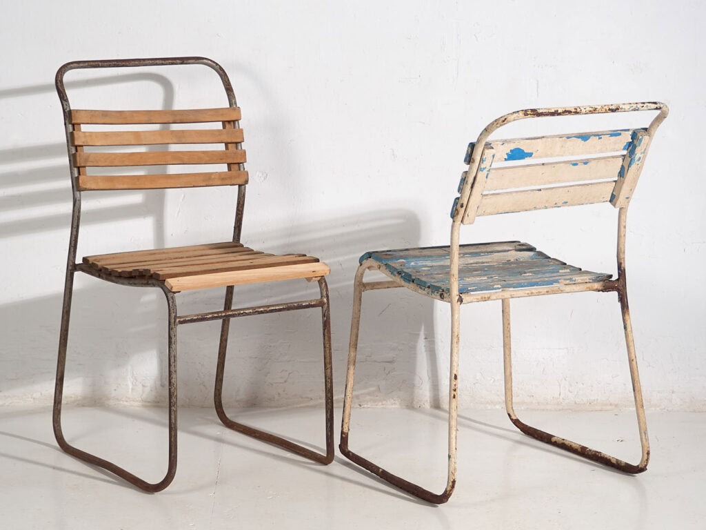 Sillas de exterior antiguas (c.1920). Conjunto de 4 piezas #34