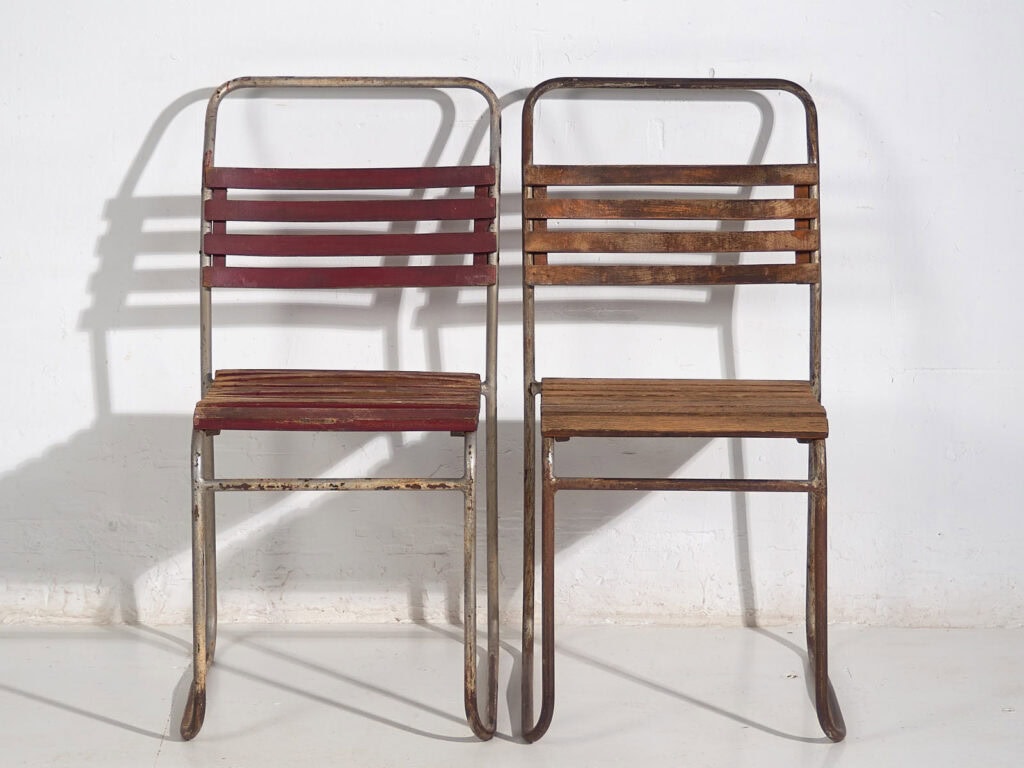 Sillas de exterior antiguas (c.1920). Conjunto de 4 piezas #34