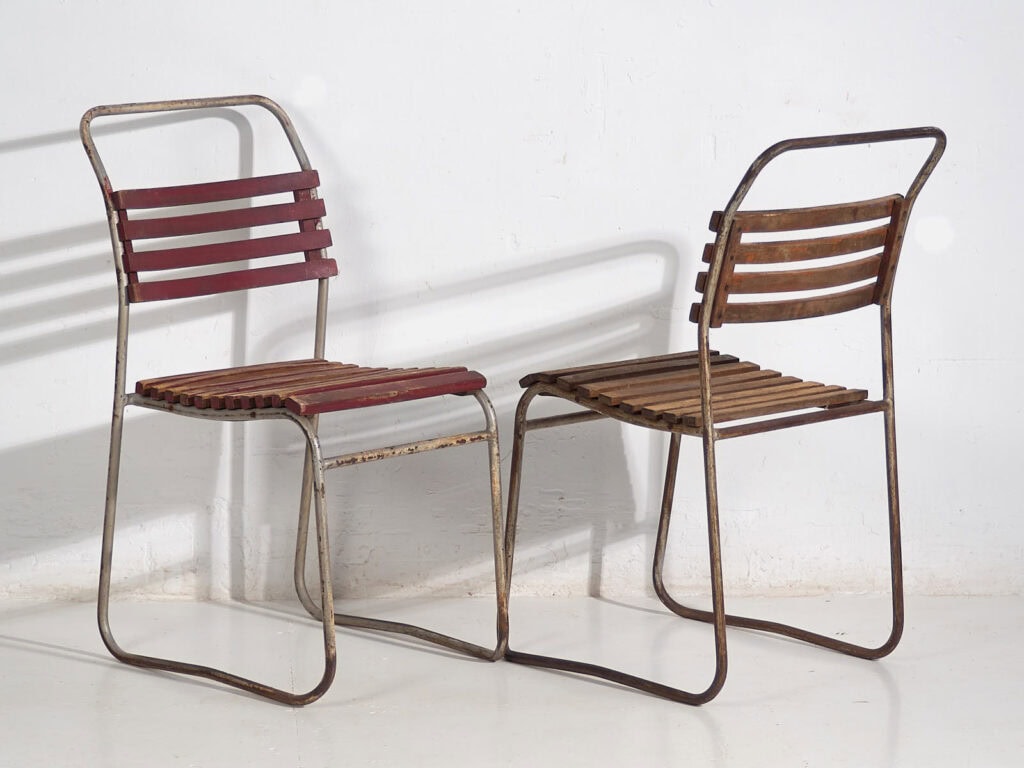 Sillas de exterior antiguas (c.1920). Conjunto de 4 piezas #34