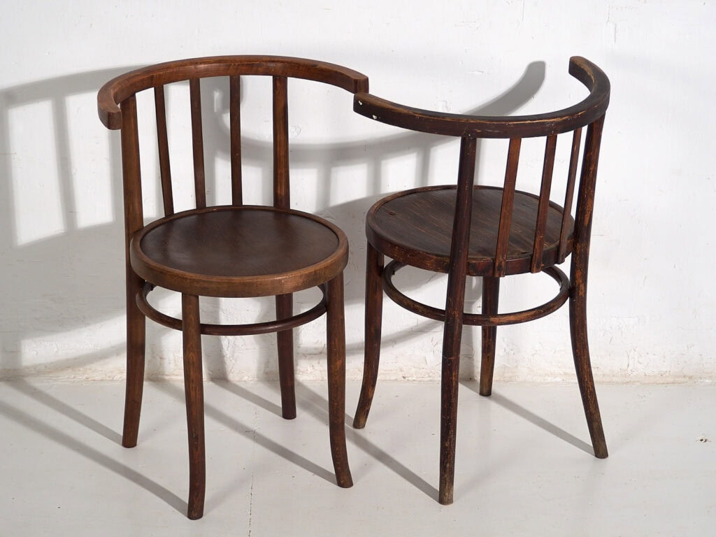 Sillas antiguas de madera curvada (c.1920). Conjunto de 4 piezas #2