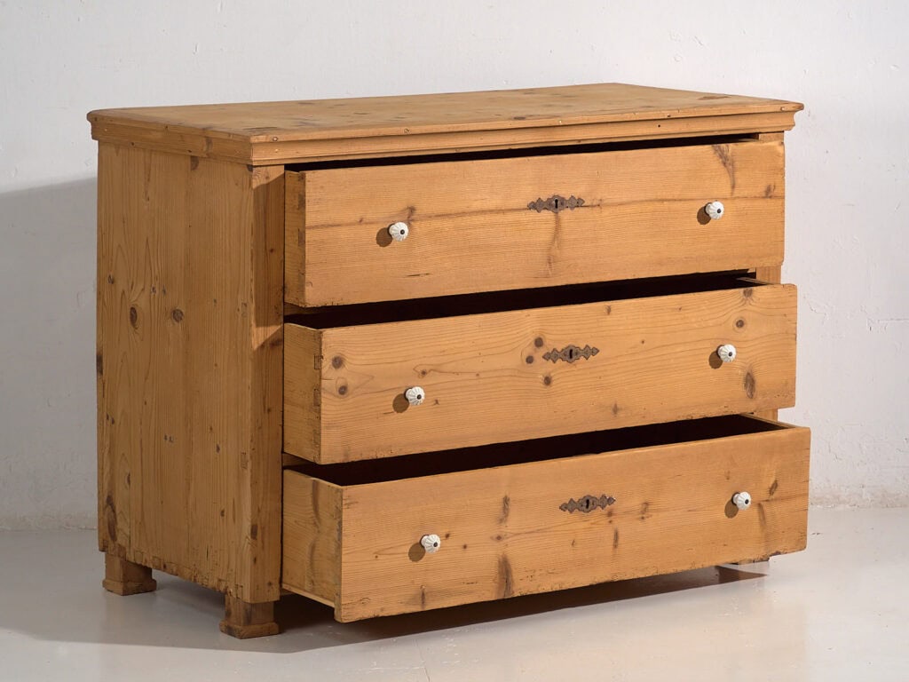 Commode ancienne en bois massif (c.1920) #14