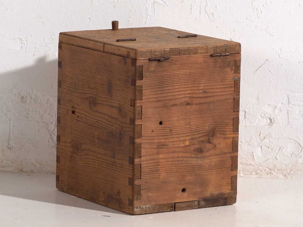 Antique solid wood storage box (c.1920) #7