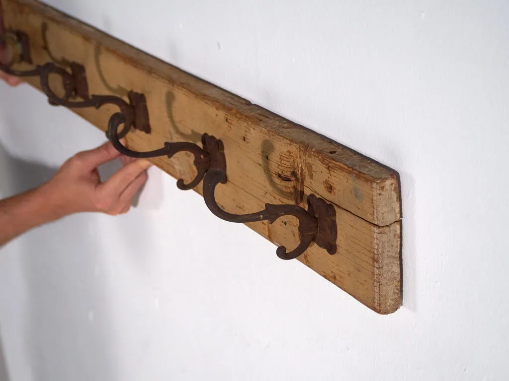 Antique solid wood coat rack (c.1920) #45