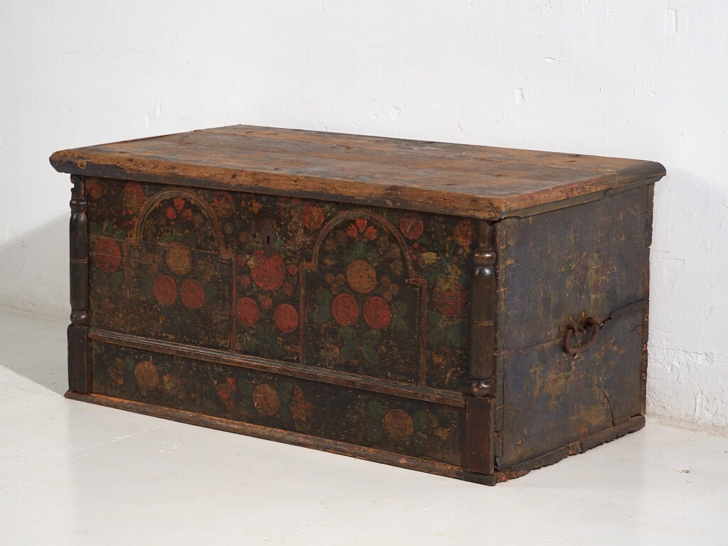 Antique folk art style trunk (Year 1838) #46