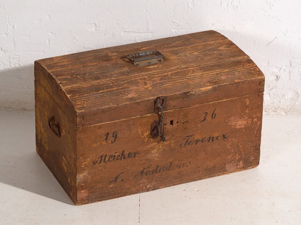 Antique travel chest with original inscription (Year 1936) #21