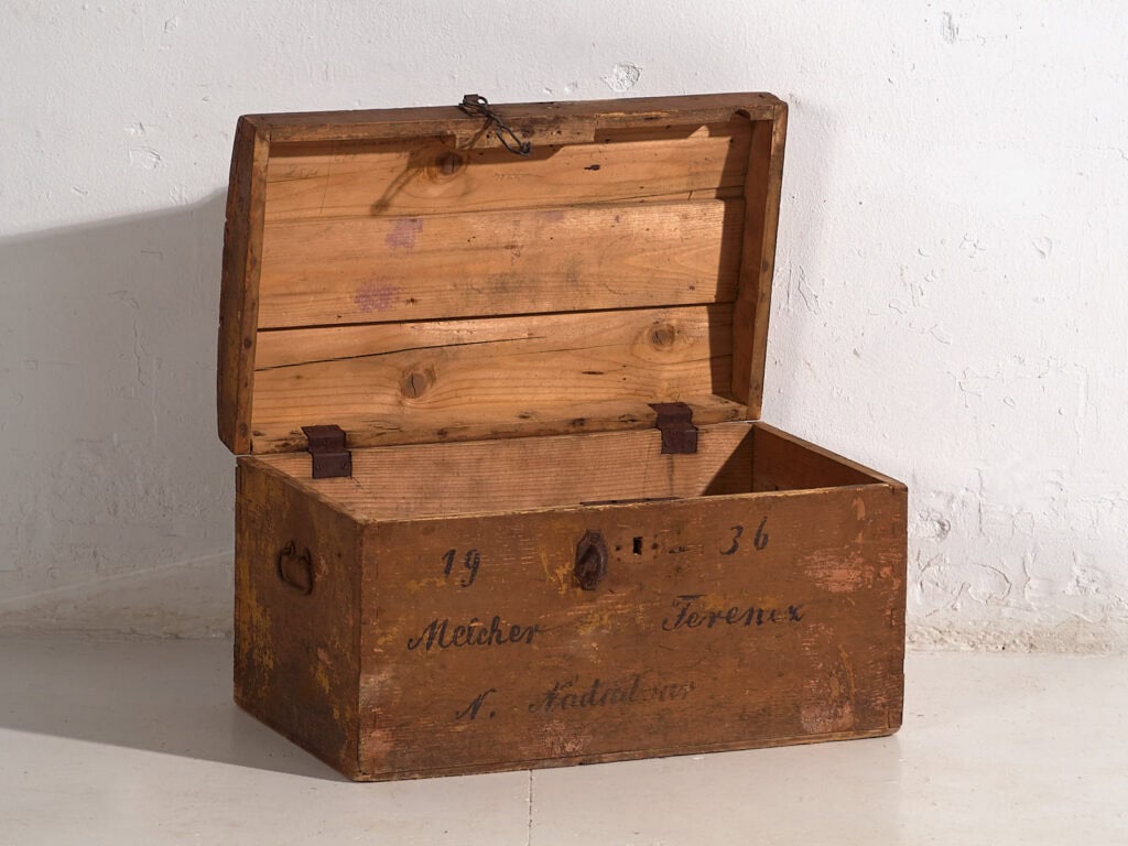 Antique travel chest with original inscription (Year 1936) #21