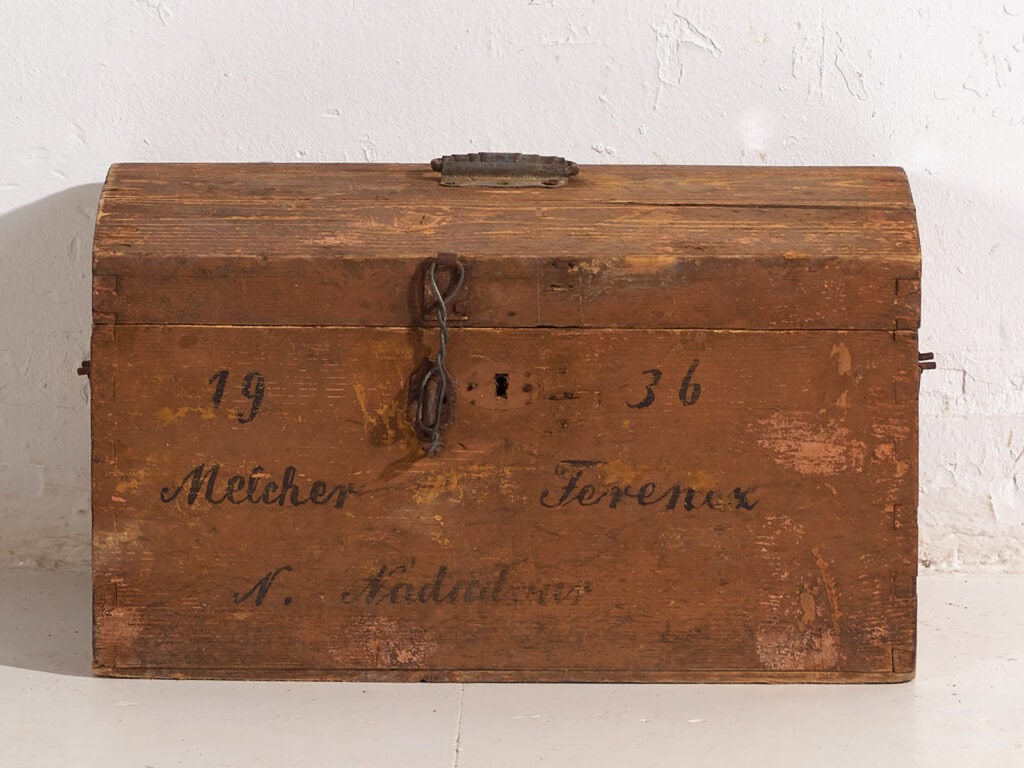 Antique travel chest with original inscription (Year 1936) #21