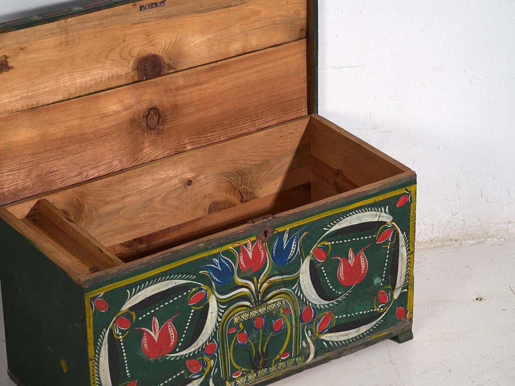 Botte antique verte de style art populaire (c.1920) #92