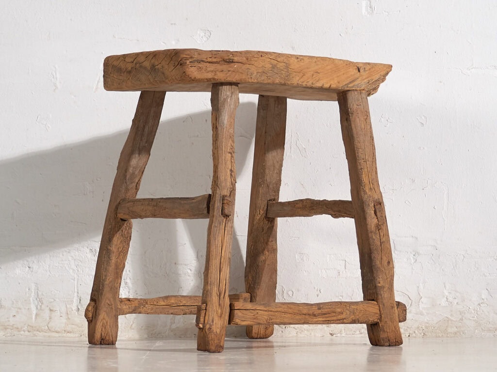Tabouret ancien de style primitif (c.1900) #4