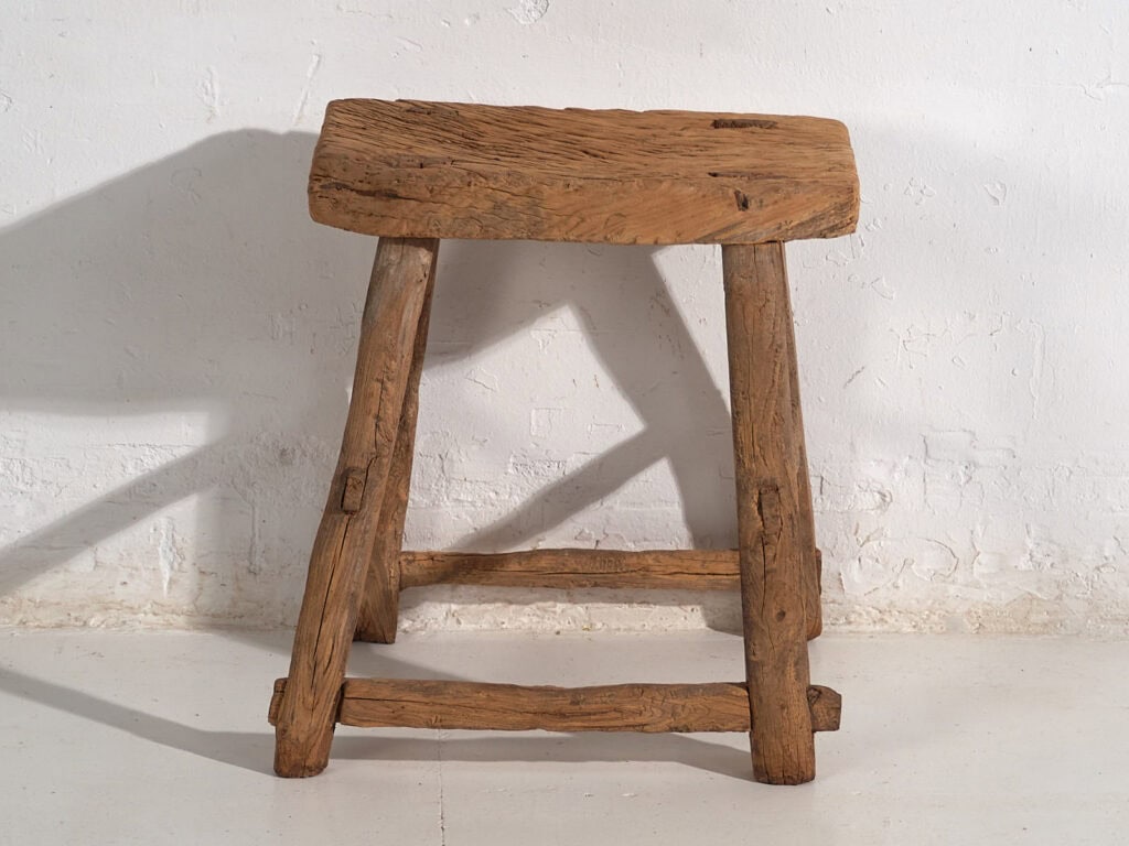 Tabouret ancien de style primitif (c.1900) #4