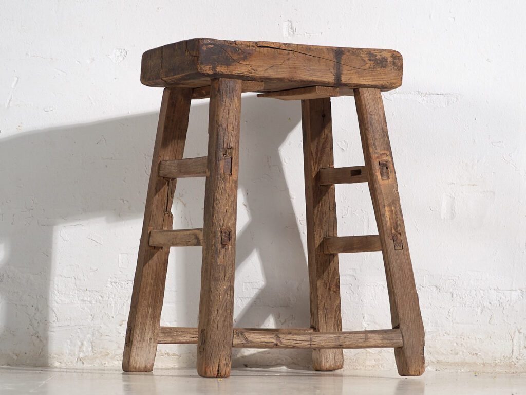 Tabouret rectangulaire ancien (c.1900) #5