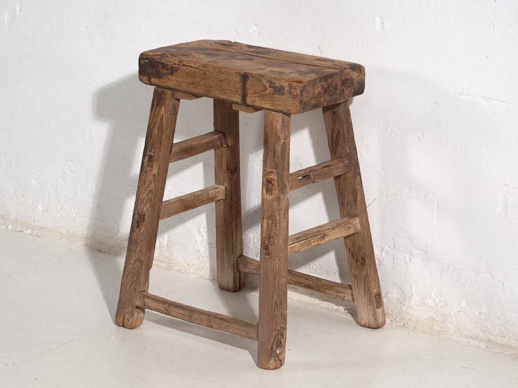 Tabouret rectangulaire ancien (c.1900) #5