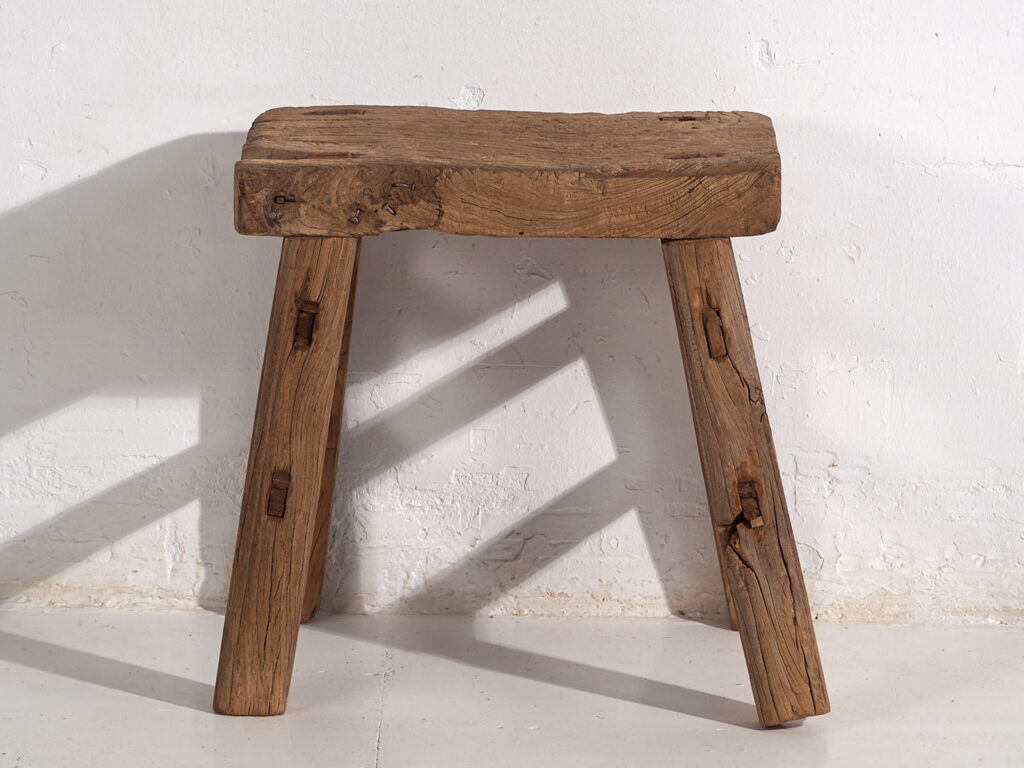 Tabouret ancien de style primitif (c.1900) #9